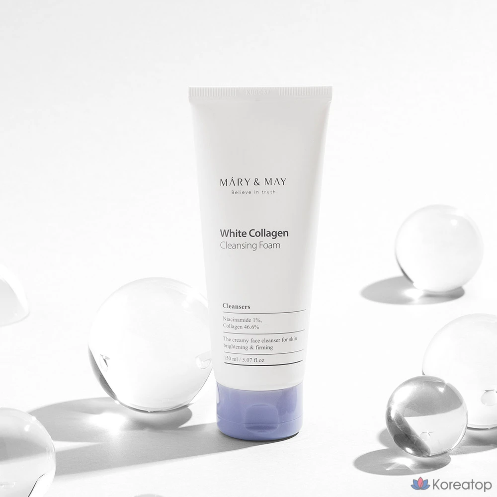 Очищающая пенка Mary&amp;May White Collagen Cleansing Foam, 150 мл, 1 шт.