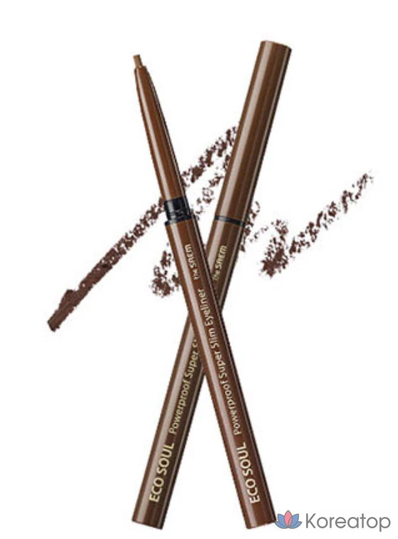 Подводка для глаз The Saem Eco Soul Powerproof Super Slim Eyeliner, оттенок Teddy Brown, 0.1 г, 1 шт.