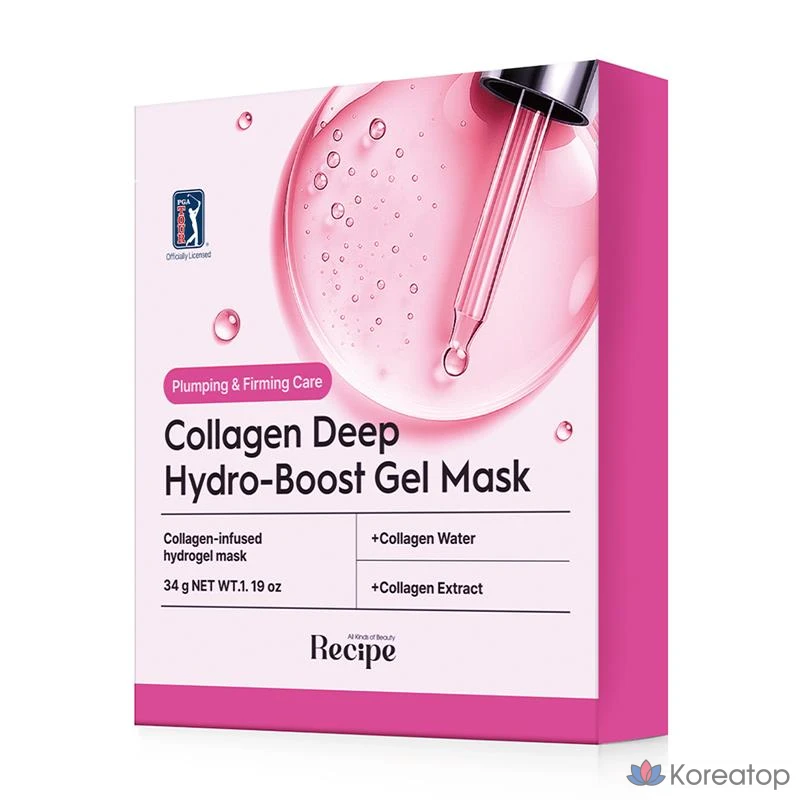 Тканевая маска для лица Re:cipe Collagen Deep Hydro Boost Gel Mask, 20 шт., фото 2