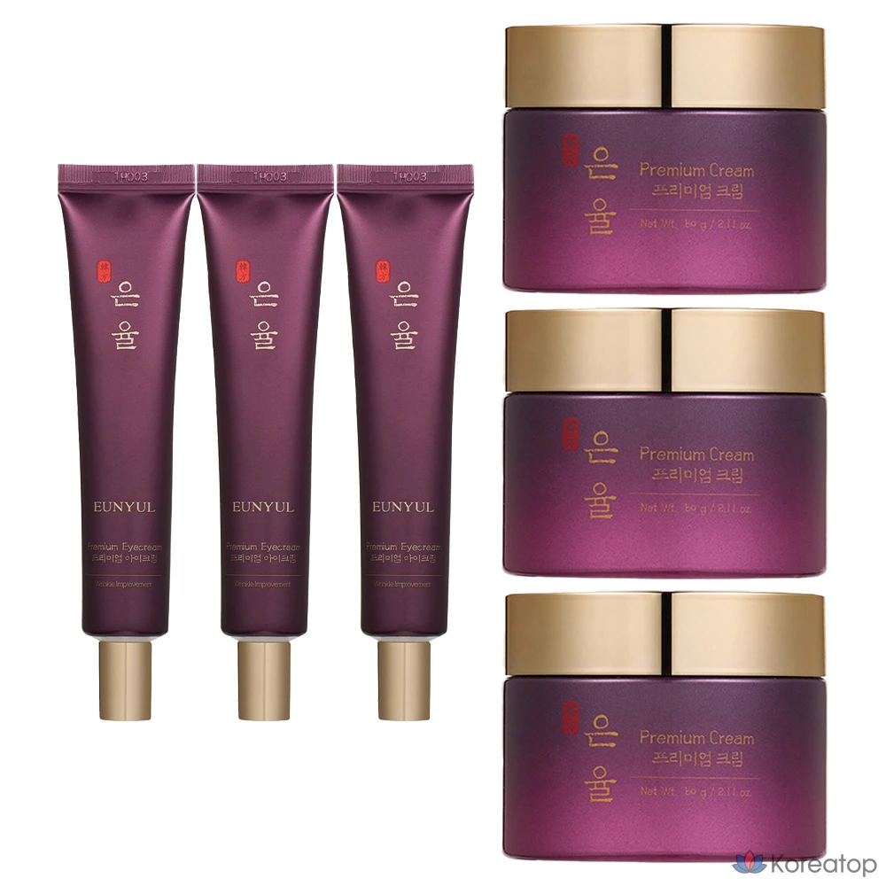 Набор для ухода Eunyul Premium Hanbang Cream + Eye Cream, 3-piece Set, 3 шт.
