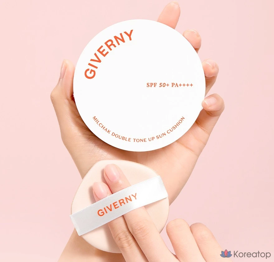 Кушон Giverny Fit Double Tone-up Clear Sun Cushion, оттенок Ivory, 25 г, 1 шт.