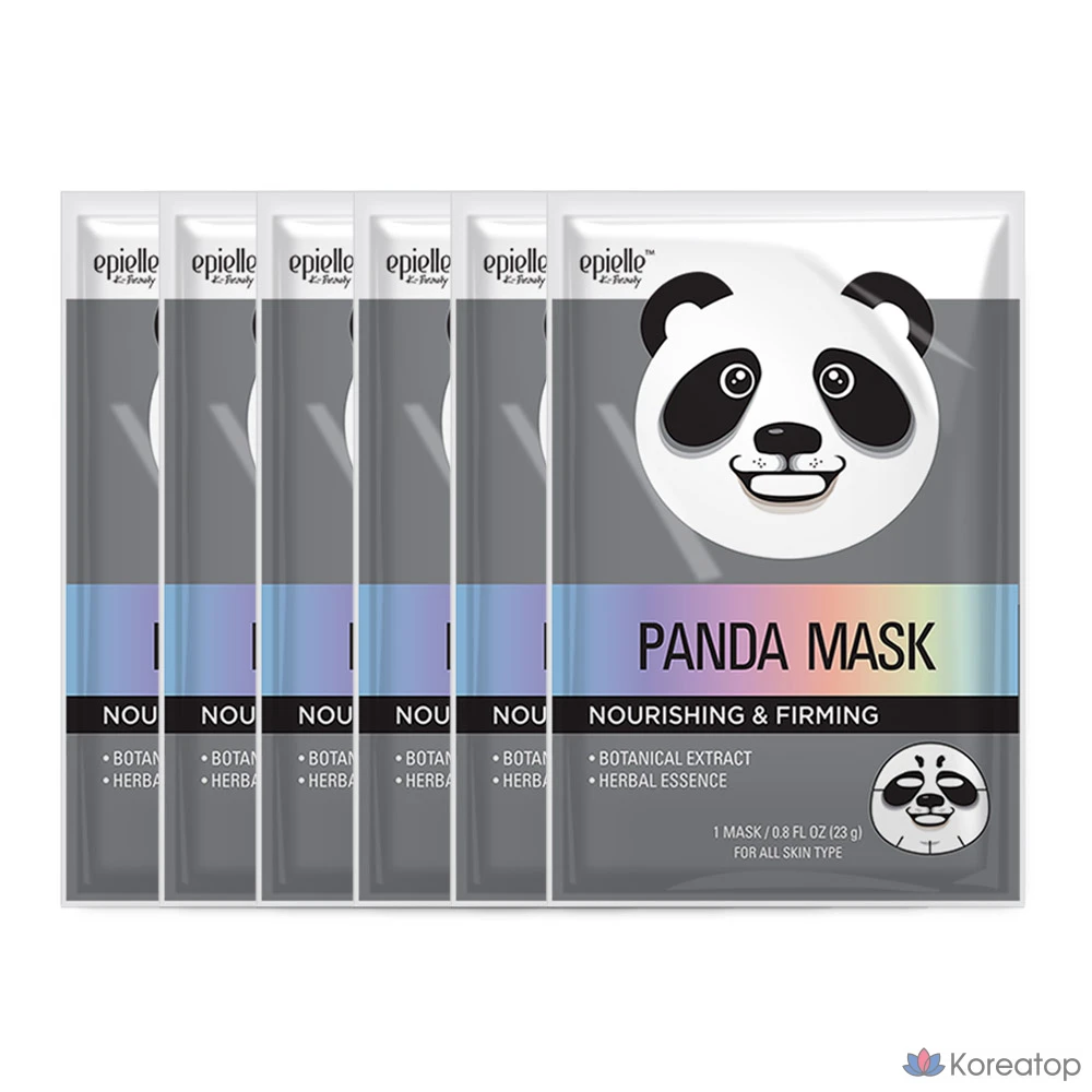 Тканевая маска для лица Epielle Nutrition &amp; Elasticity Panda Animal Character Mask, 6 шт.