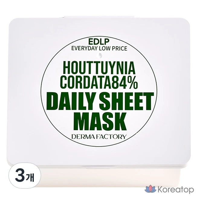 Тканевая маска для лица Derma Factory EDLP Centella Asiatica 84% Daily Sheet Mask, 3 шт.