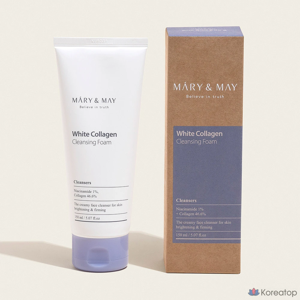 Очищающая пенка Mary&amp;May White Collagen Cleansing Foam, 150 мл, 1 шт.