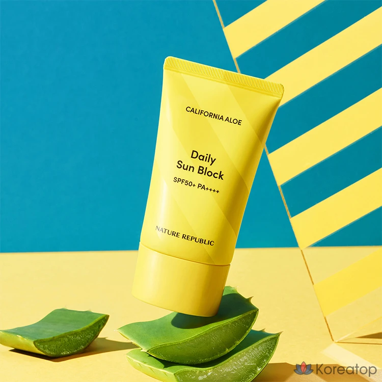 Солнцезащитный крем Nature Republic California Aloe Daily Sun Block SPF50+ PA++++, 57 мл, 1 шт.