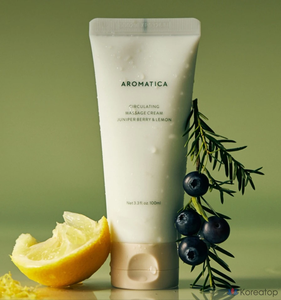 Массажный крем для тела Aromatica Cooling Relief Massage Body Cream Juniper Berry & Lemon, 100 мл, 1 шт.
