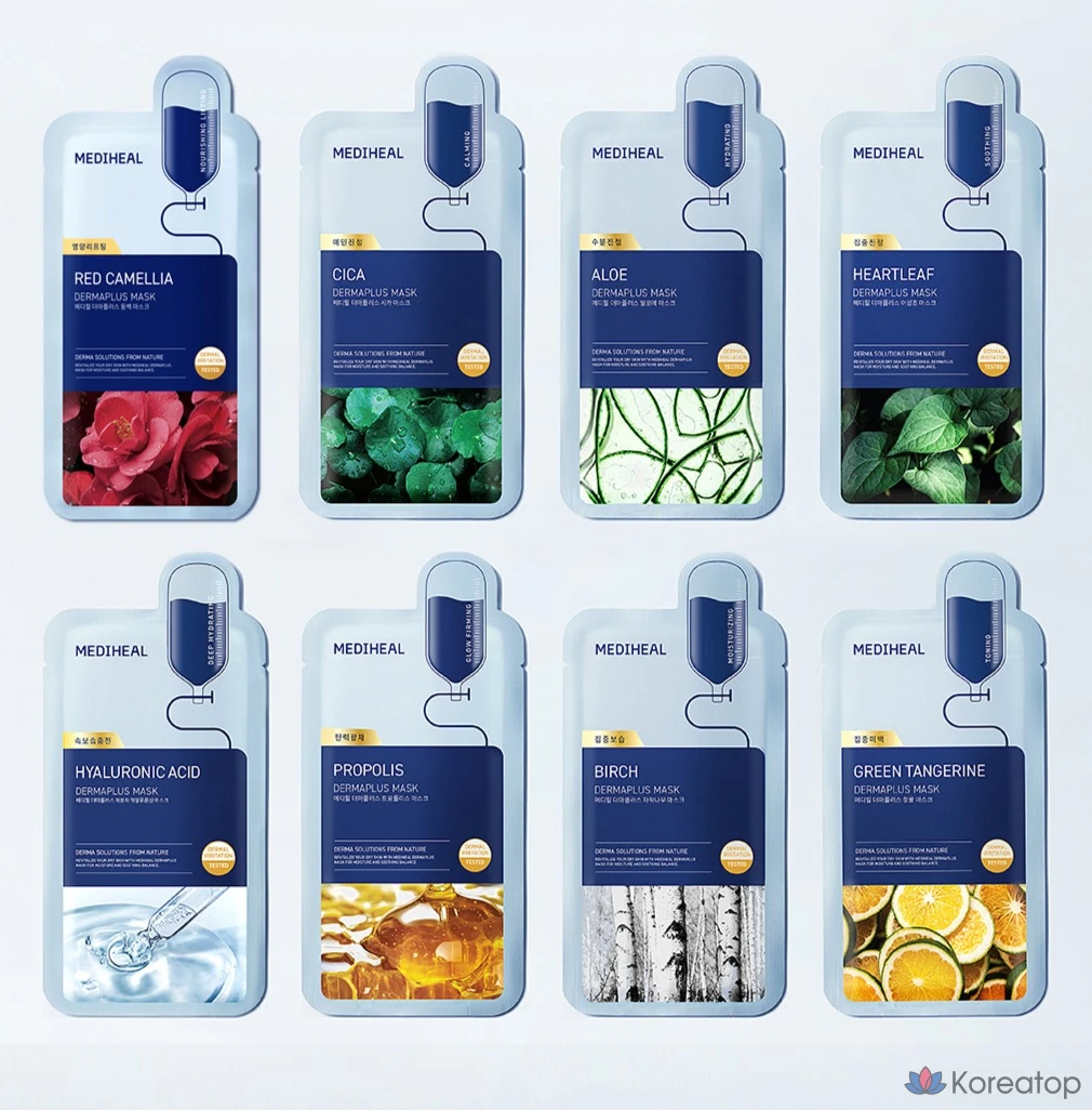 Тканевая маска для лица MEDIHEAL Derma Plus Camellia Mask, 10 шт.