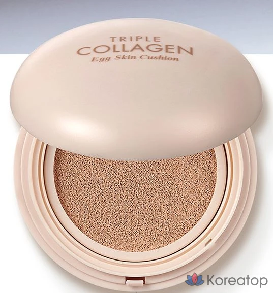 Кушон-основа Tony Moly Triple Collagen Egg Skin Cushion Foundation, оттенок 02 Warm Beige, 15 г, 1 шт.