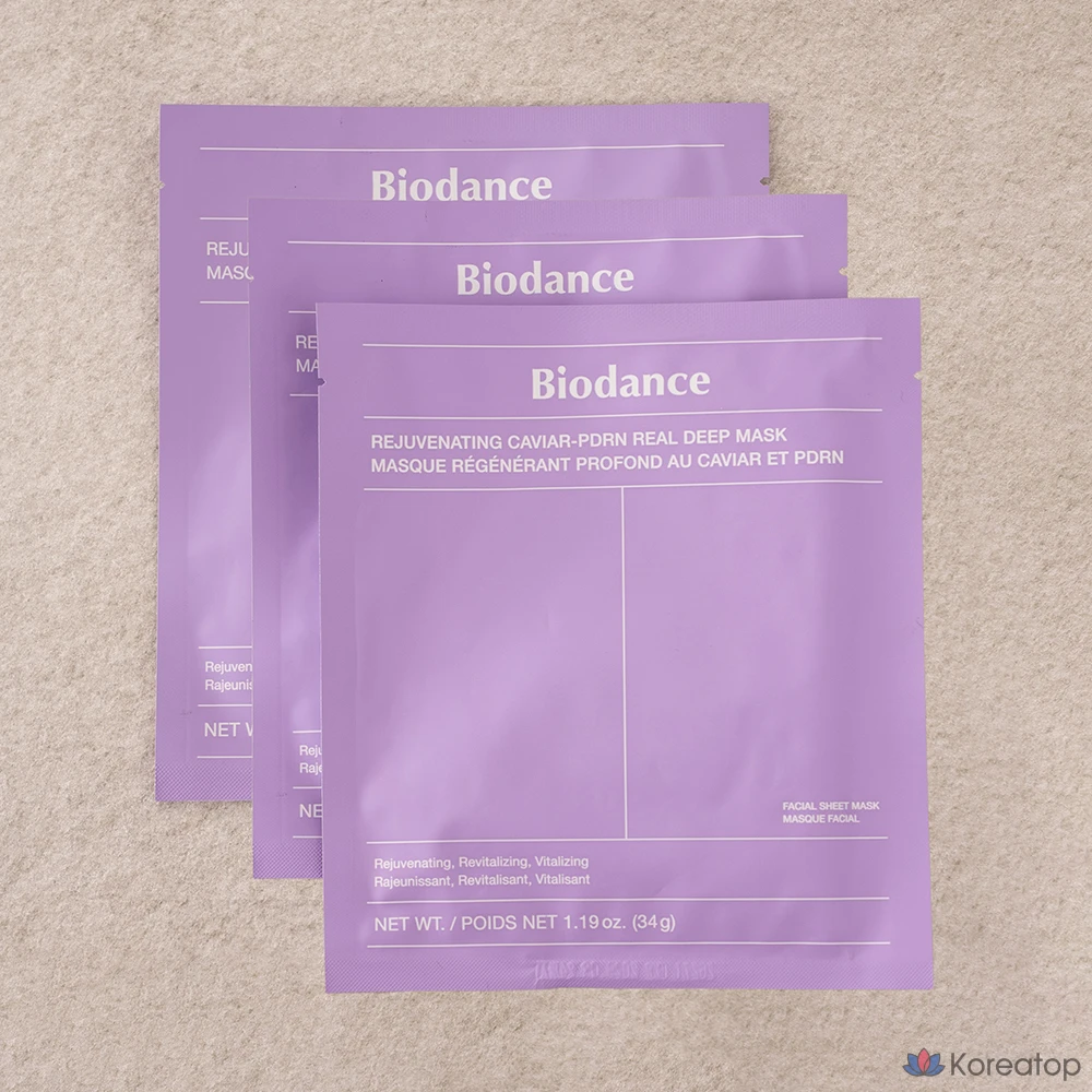 Тканевая маска для лица Biodance Rejuvenating Caviar PDRN Real Deep Mask, 9 шт., фото 2