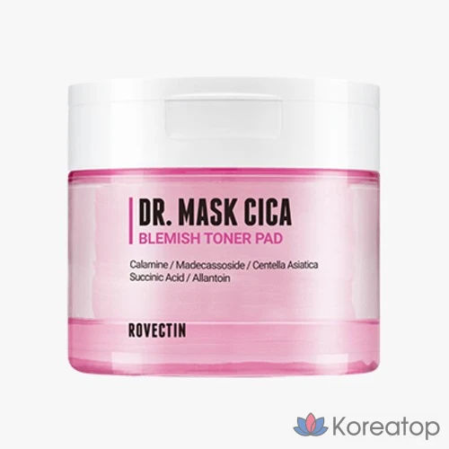 Тонер-пэды Rovectin Dr. Mask Cica Blemish Toner Pad, 70 шт., фото 3