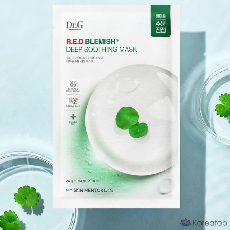 Успокаивающая маска для лица Dr. G Red Blemish Deep Soothing Mask, 280 г, 10 шт.