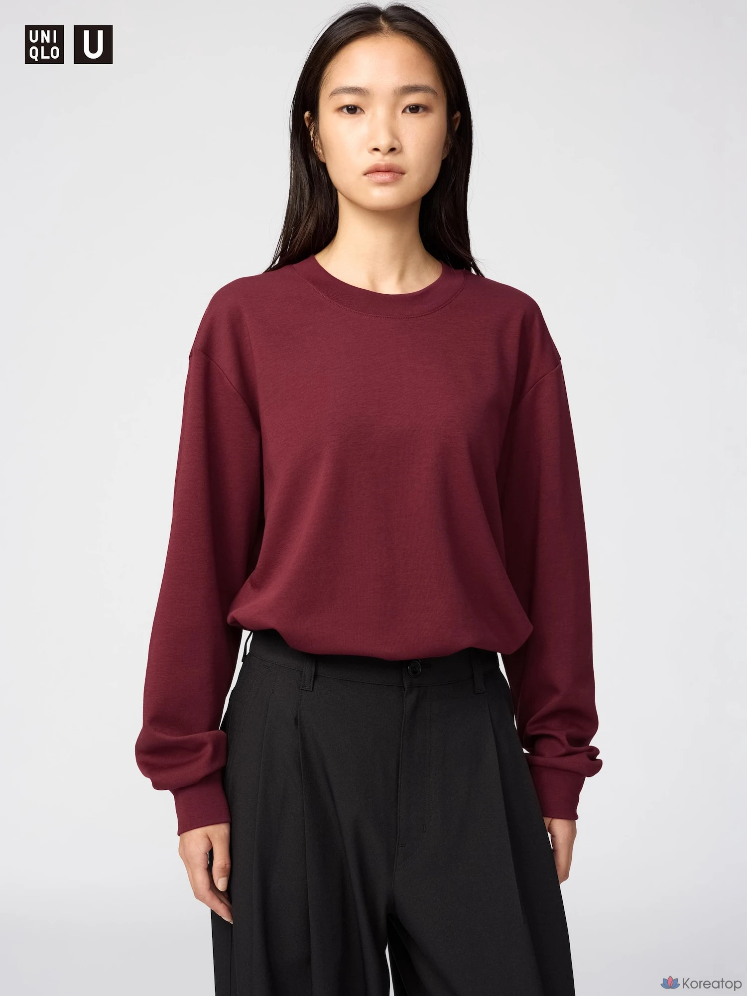 Футболка Uniqlo AIRism Cotton Crew Neck Long Sleeve T-Shirt