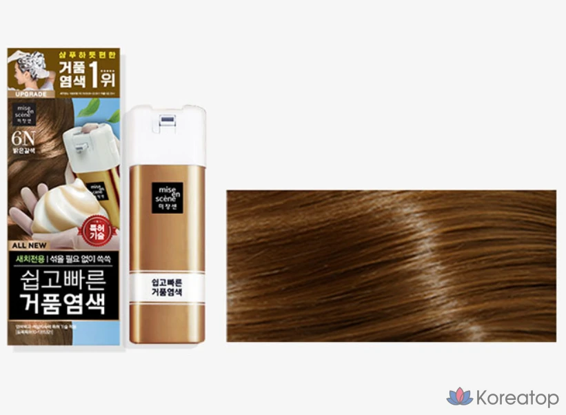 Краска для волос Mise en Scene All New Easy & Quick Foam, оттенок 6N Light Brown, 1 шт., фото 2