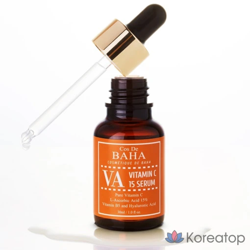 Ампульная сыворотка Cos De Baha VA Pure Vitamin C 15 Serum, 30 мл, 1 шт.