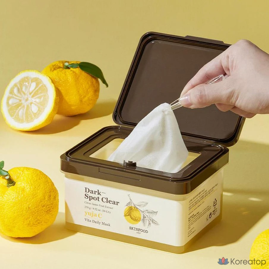 Тканевая маска для лица Skinfood Yuja Seed Daily Mask, 270 г, 30 шт., фото 2