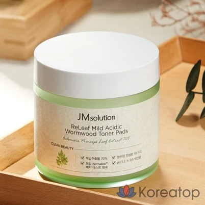 Тонер-пэды JM Solution Relief Low pH Mugwort Toner Pad, 140 мл, 70 шт.