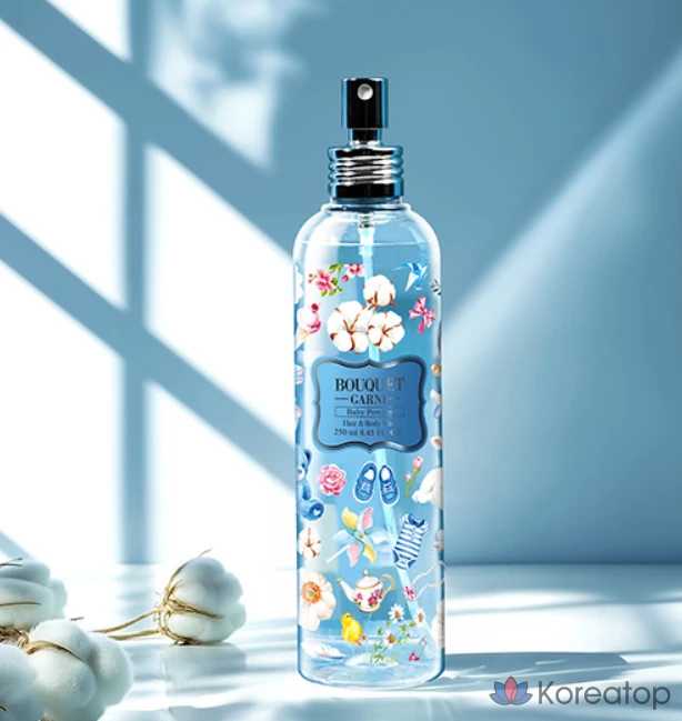 Парфюмированный спрей для тела и волос Bouquet Garni Fragranced Hair & Body Mist Baby Powder, 250 мл, 1 шт., фото 2