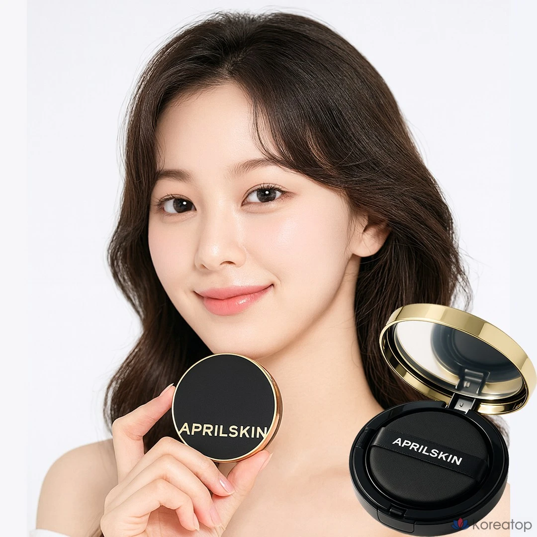 Кушон APRILSKIN Magic Snow Cushion Pore Cover (основа + сменный блок), оттенок 19 Fair Beige, 1 шт.