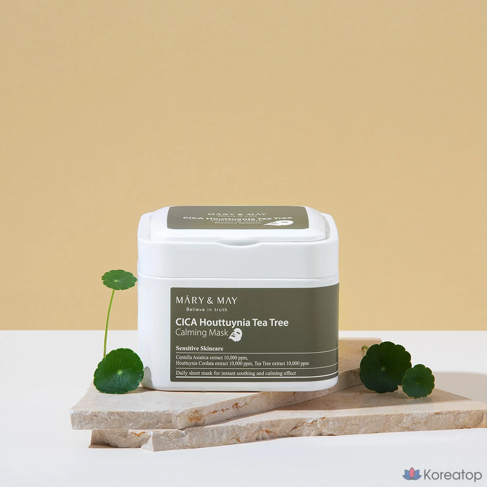 Тканевая маска для лица Mary&May Cica Heartleaf Tea Tree Calming Mask, 400 г, 120 шт., фото 5