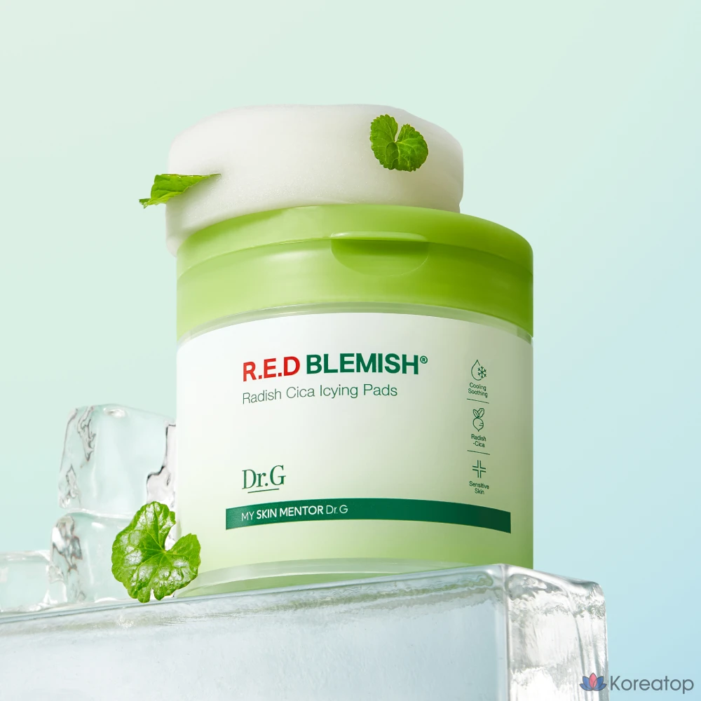 Пэды для лица Dr. G Red Blemish Turnip Cica Icing Pad, 190 мл, 60 шт.