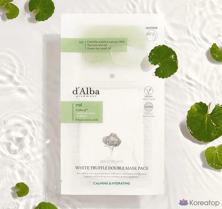 Набор для ухода d'Alba White Truffle Double Soothing Moisture Mask 20p + Balancing Vegan Gel Cleanser 3ml x 5p Set, 2 шт.