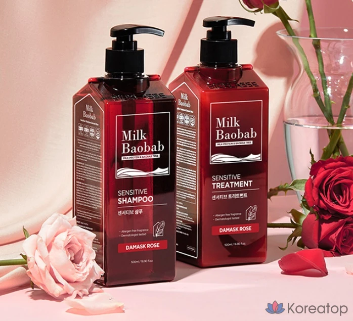 Шампунь Milk Baobab Sensitive Shampoo, аромат Damask Rose, 500 мл, 1 шт.