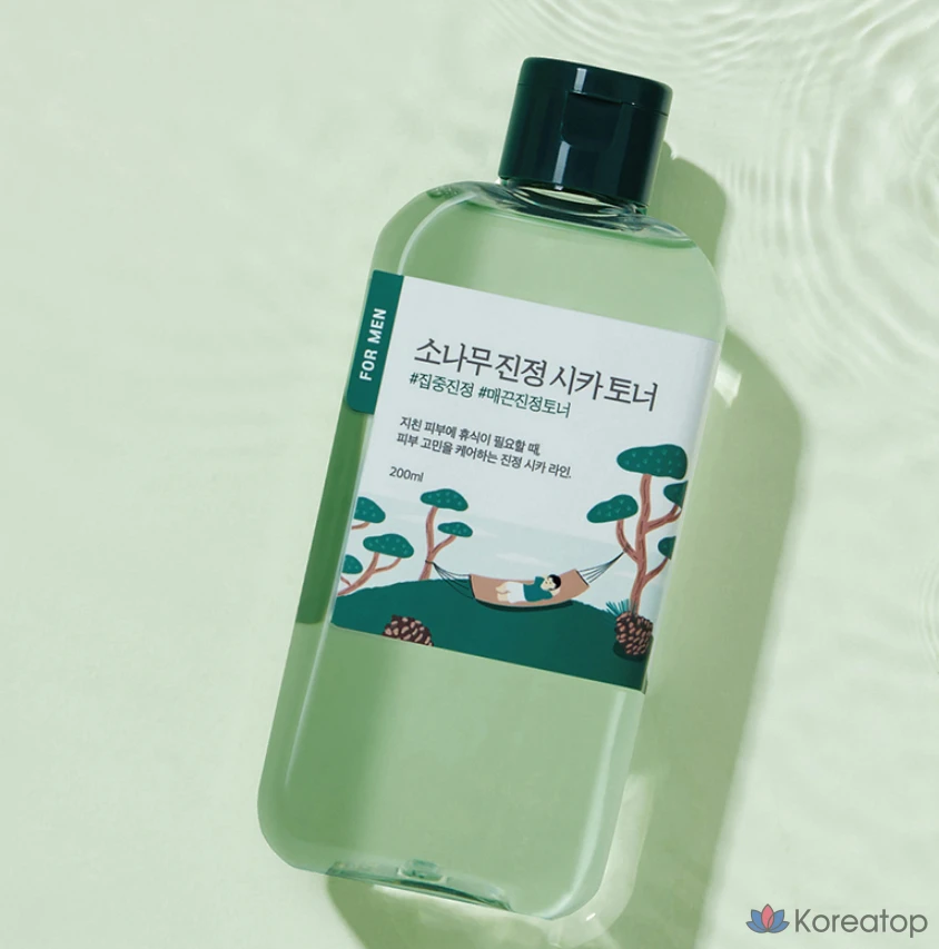 Набор для ухода Round Lab For Men Pine Cica Toner + Lotion 2-piece Set, 2 шт., фото 3
