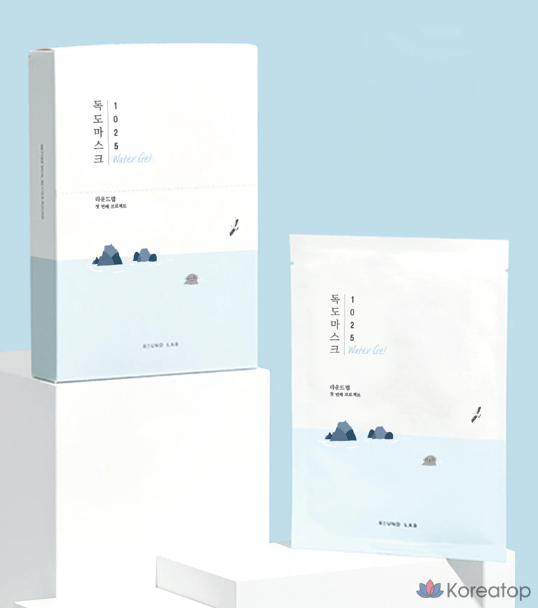 Тканевая маска для лица Round Lab 1025 Dokdo Moisturizing Water Gel Mask, 30 мл, 10 шт.