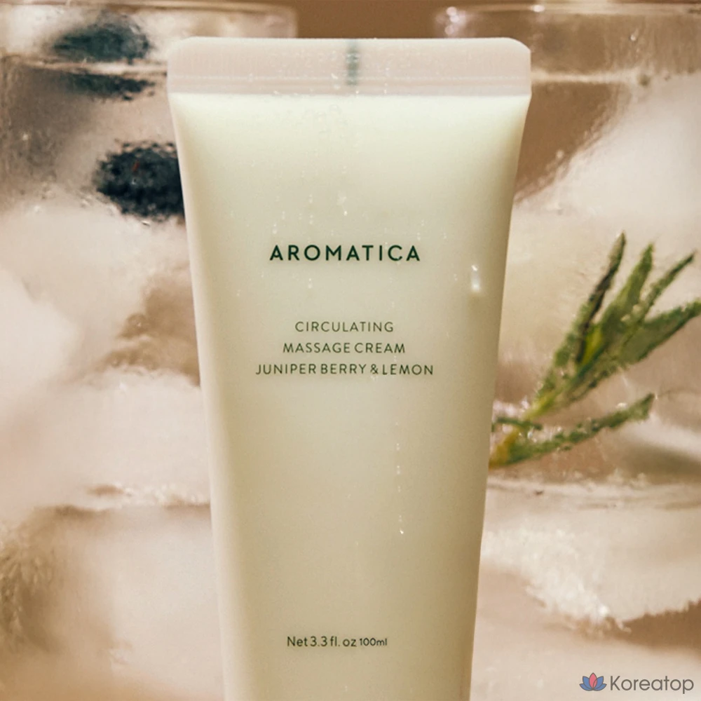 Массажный крем для тела Aromatica Cooling Relief Massage Body Cream Juniper Berry & Lemon, 100 мл, 1 шт.