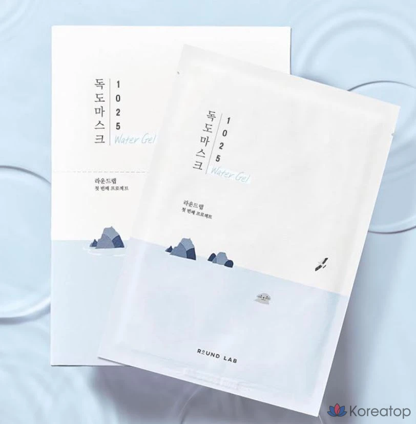 Тканевая маска для лица Round Lab 1025 Dokdo Moisturizing Water Gel Mask, 30 мл, 10 шт.