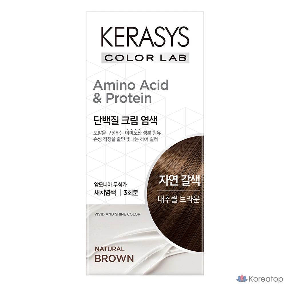 Крем для волос KeraSys Protein Cream Hair Dye, оттенок Natural Brown, 120 г, 1 шт.