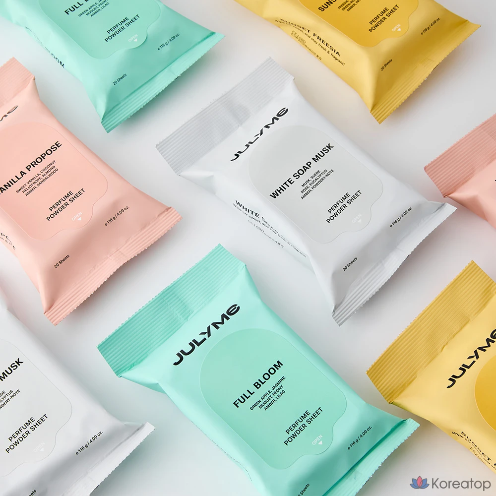 Тканевая маска для лица JUL7ME Perfume Powder Sheet White Soap Musk, 20 шт., 116 г