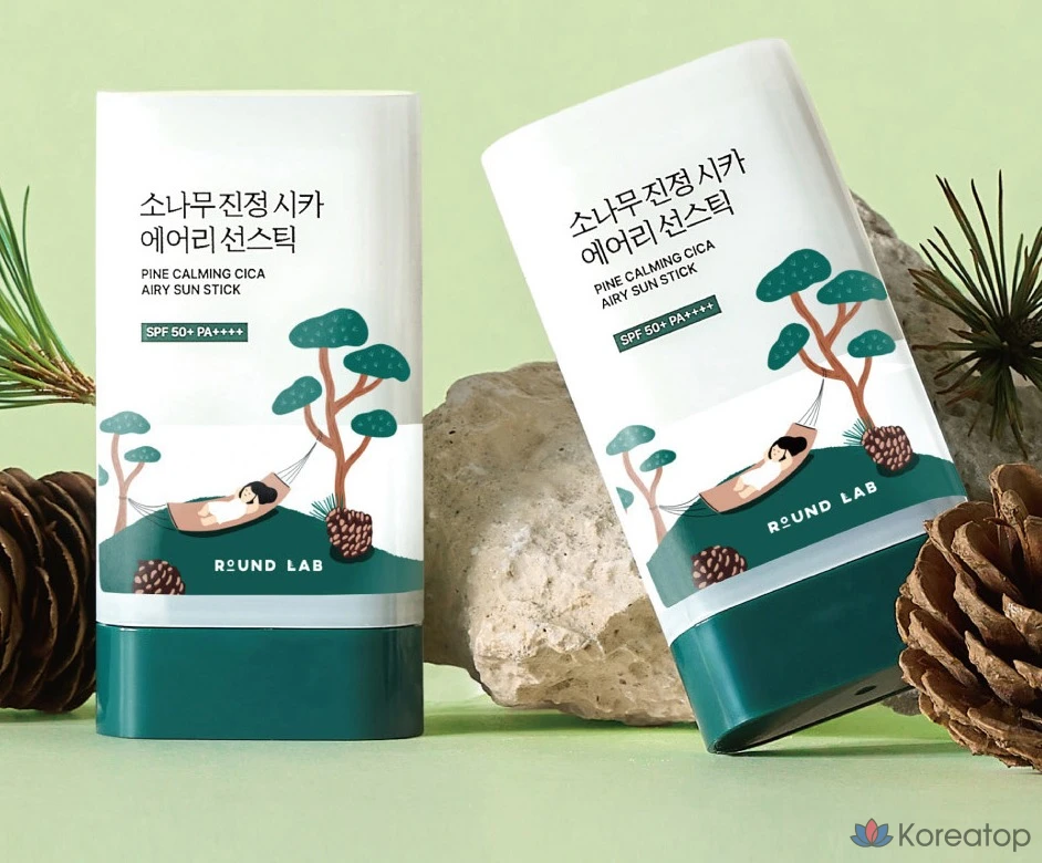 Солнцезащитный стик Round Lab Pine Calming Cica Airy Sun Stick SPF50+ PA++++, 19 г, 1 шт.