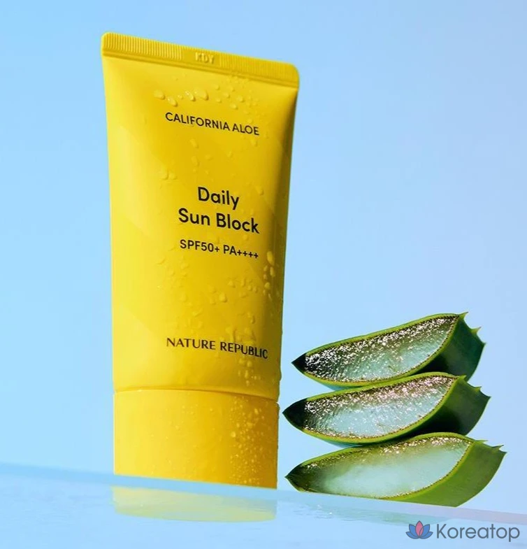 Солнцезащитный крем Nature Republic California Aloe Daily Sun Block SPF50+ PA++++, 57 мл, 1 шт.