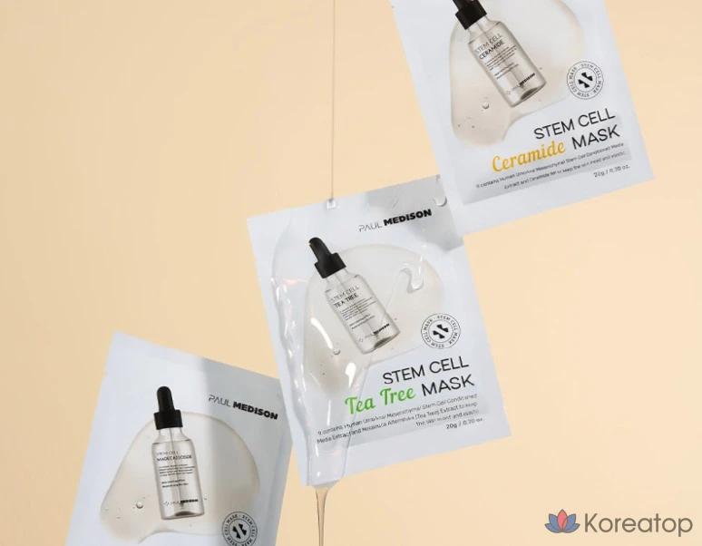 Тканевая маска для лица PAUL MEDISON Stem Cell Tea Tree Mask, 50 шт., фото 4