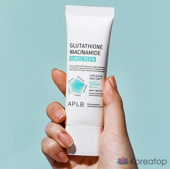 Солнцезащитный крем APLB Glutathione Niacinamide Sunscreen SPF50+ PA++++, 40 мл, 1 шт.