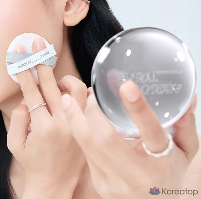 Кушон ABOUT TONE Skin Layer Fit Cushion Foundation, оттенок 21 Warm Light, 13 г, 1 шт., фото 4