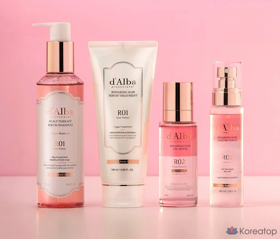 Шампунь d'Alba Professional Repairing Scalp Therapy Serum Shampoo Rose Freesia, 275 мл, 1 шт.