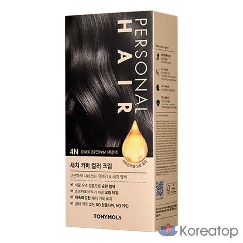 Крем для волос Tony Moly Personal Hair Root Cover Color Cream, оттенок 4N, 1 шт.