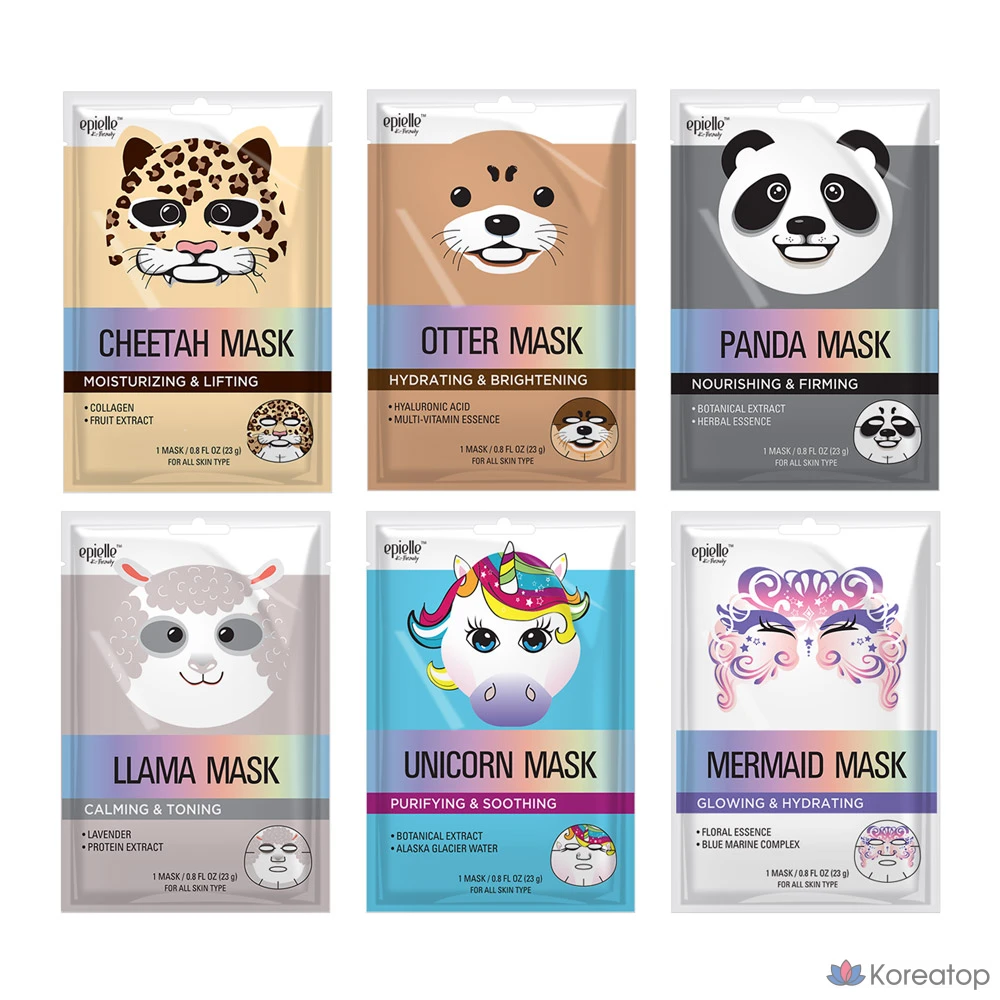 Тканевая маска для лица Epielle Nutrition &amp; Elasticity Panda Animal Character Mask, 6 шт.