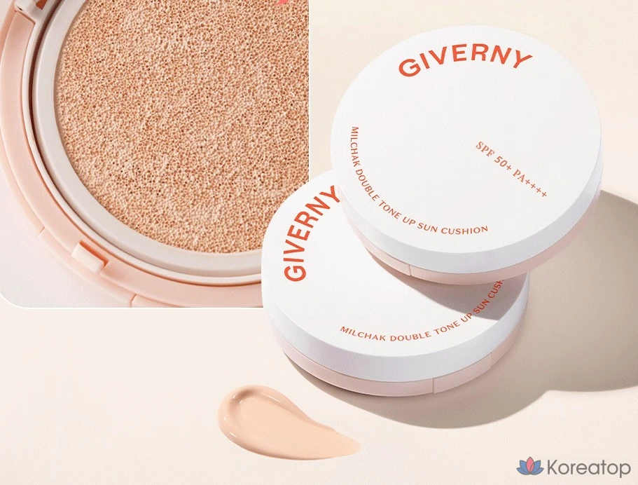 Кушон Giverny Fit Double Tone-up Clear Sun Cushion, оттенок Ivory, 25 г, 1 шт.