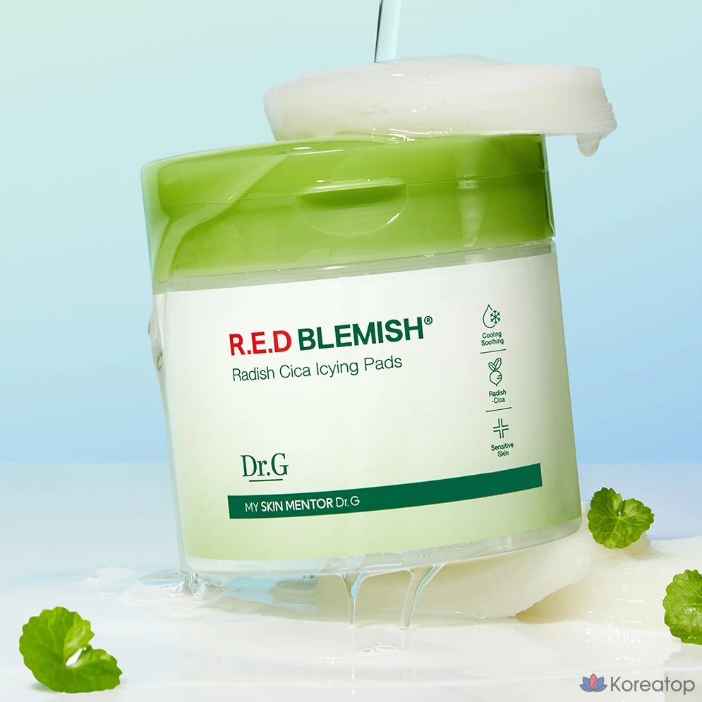 Пэды для лица Dr. G Red Blemish Turnip Cica Icing Pad, 190 мл, 60 шт.
