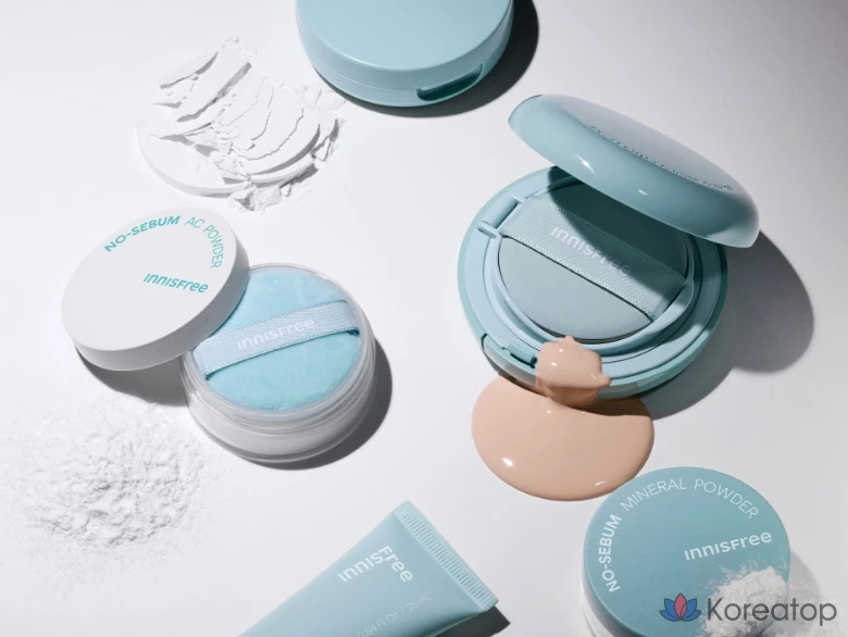 Кушон-пудра Innisfree No Sebum Powder Cushion Refill SPF35 PA++, оттенок 21N Vanilla, 14 г, 1 шт., фото 8