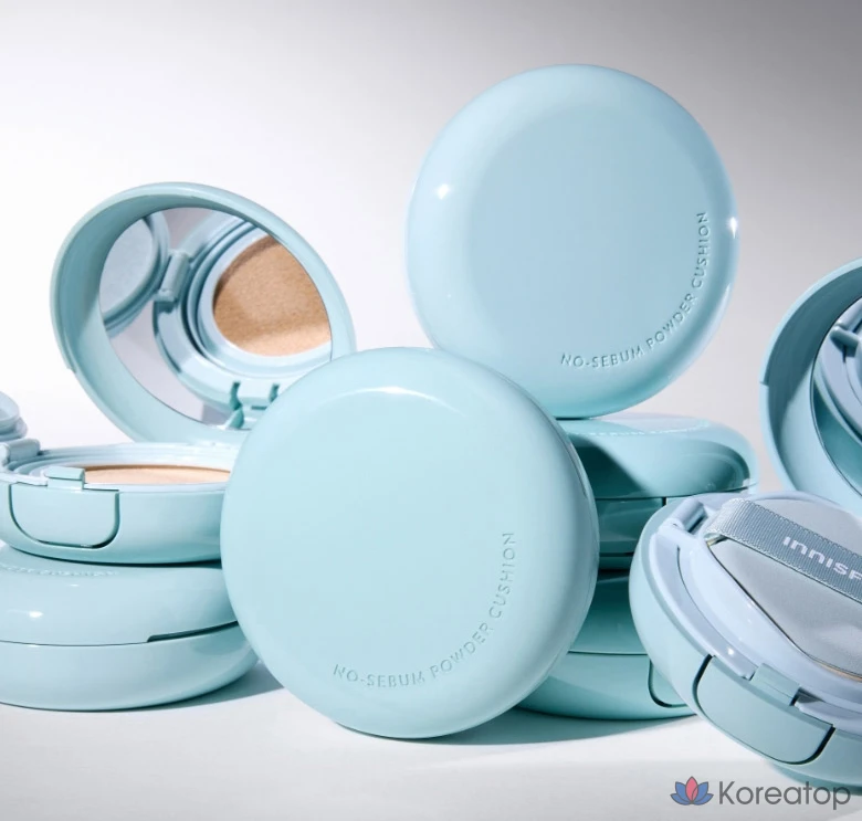 Кушон-пудра Innisfree No Sebum Powder Cushion Refill SPF35 PA++, оттенок 21N Vanilla, 14 г, 1 шт., фото 9