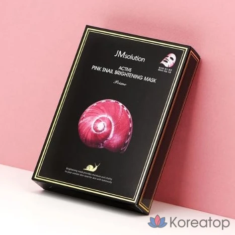 Тканевая маска для лица JM Solution Active Pink Snail Brightening Mask Prime, 30 мл, 50 шт., фото 2