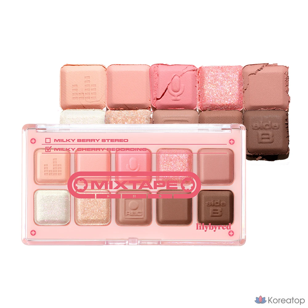 Палетка для век Lilybyred Mood Keyboard Eye Palette, оттенок 10 Milky Cherry Recording, 1 шт.