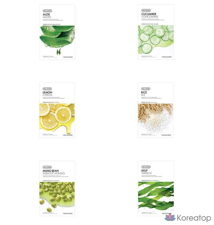 Тканевая маска для лица The Face Shop Real Nature Mask Sheet Cucumber, 15 шт., фото 3