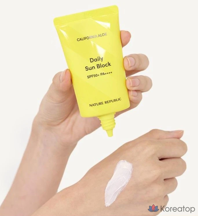 Солнцезащитный крем Nature Republic California Aloe Daily Sun Block SPF50+ PA++++, 57 мл, 1 шт.