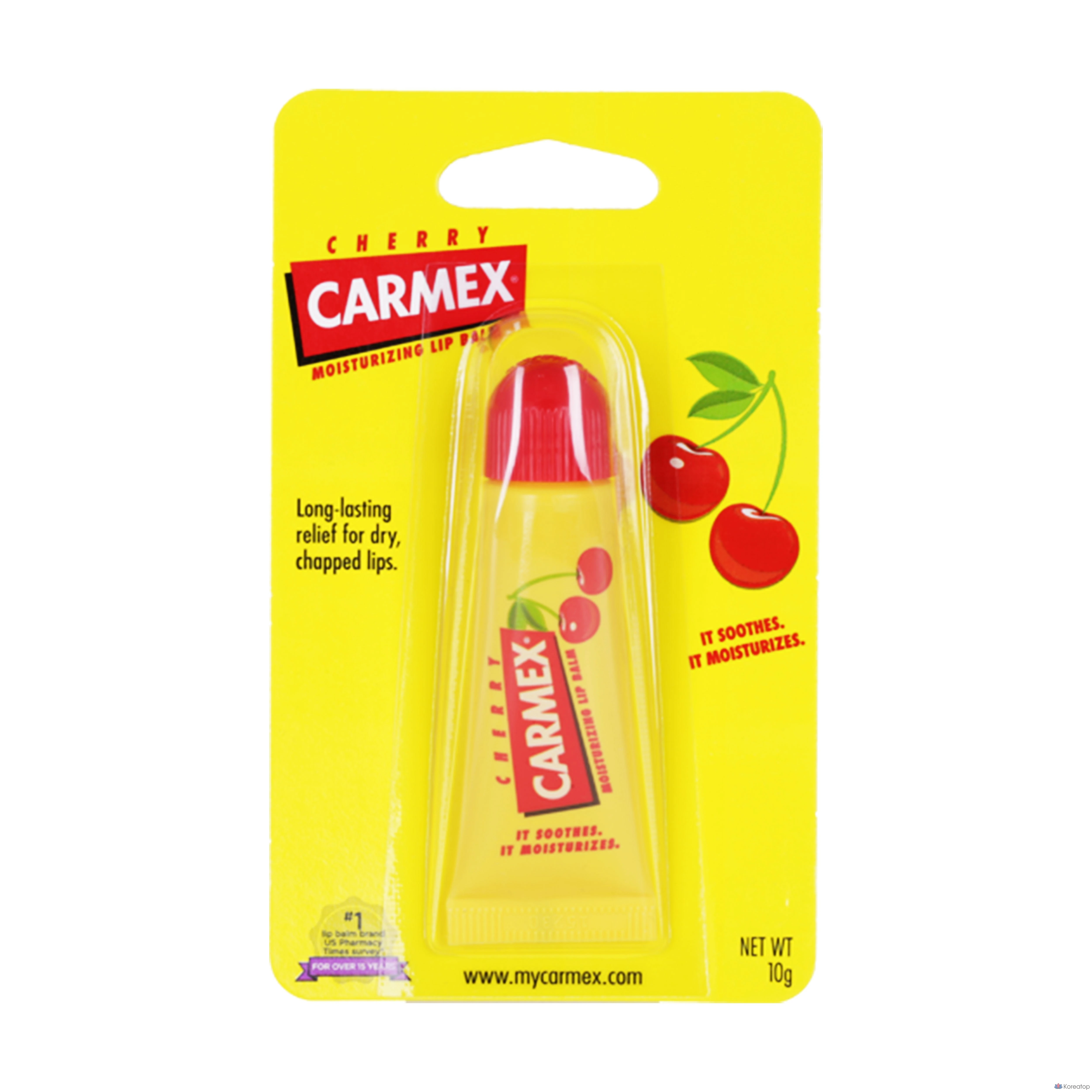 Бальзам для губ Carmex Moisturizing Lip Balm Tube, оттенок Cherry, 10 г, 1 шт.