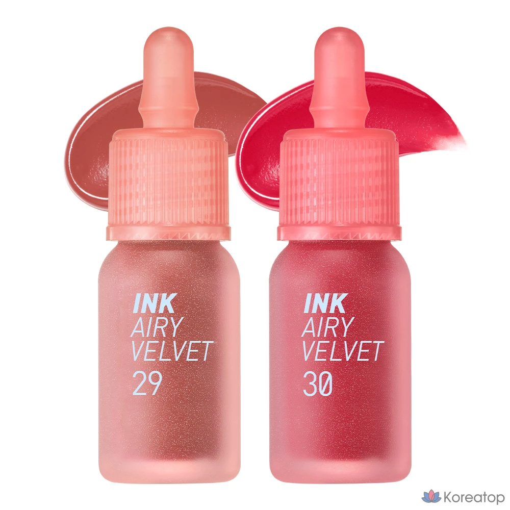 Тинт для губ Peripera Ink The Airy Velvet, оттенки 029 Nudge Ginger Fig, 030 Jeongsin Cherry, 4 г, 2 шт.